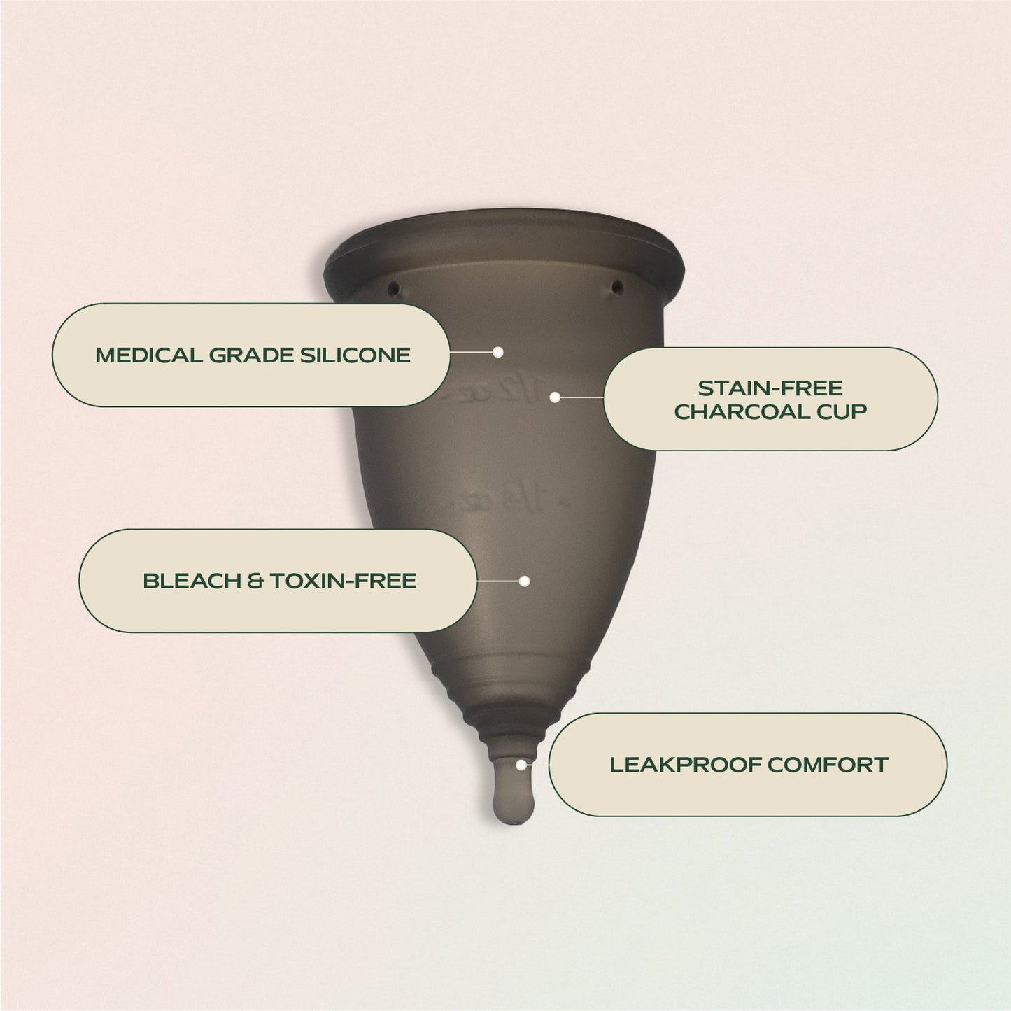 Charcoal Menstrual Cup by Hempress Hygienics